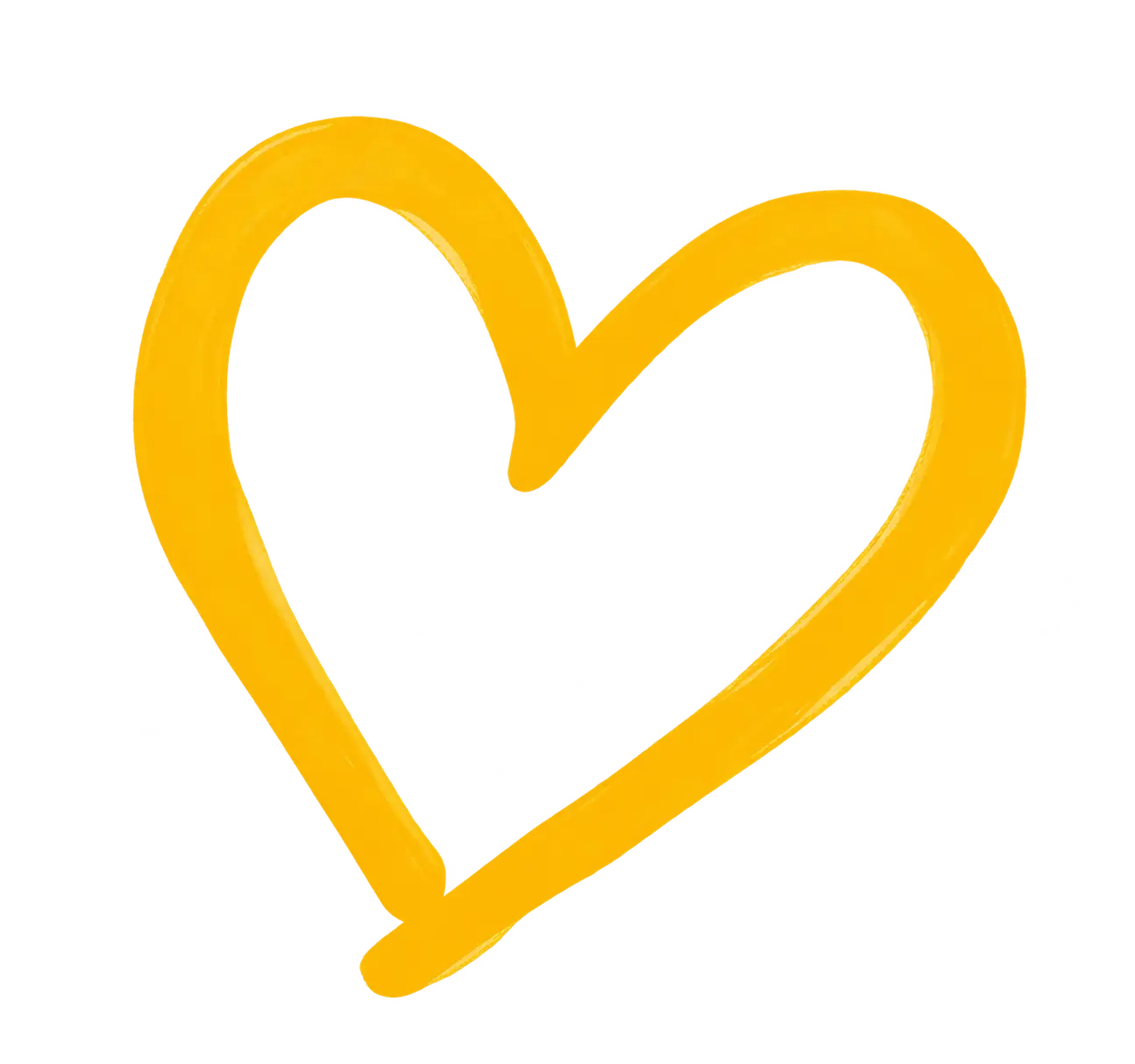 Cœur jaune peint à la main