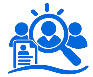 Icône de recrutement à la loupe saint joseph Mazamet